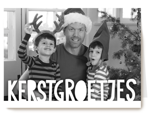 fotokaart met kerstgroetjes als tekst