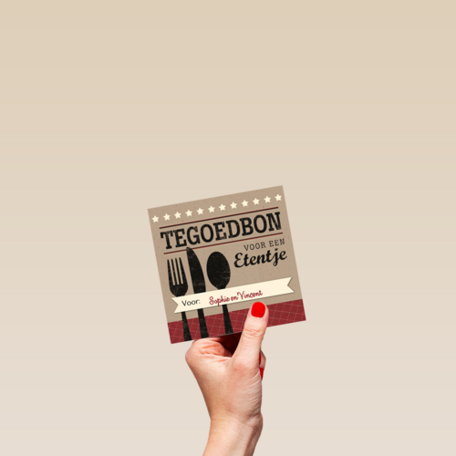 Tegoedbon voor een etentje