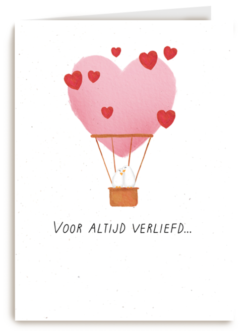 Liefde kaart ballon met Voor altijd verliefd