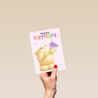 Forever Friends Happy Birthday cake pink