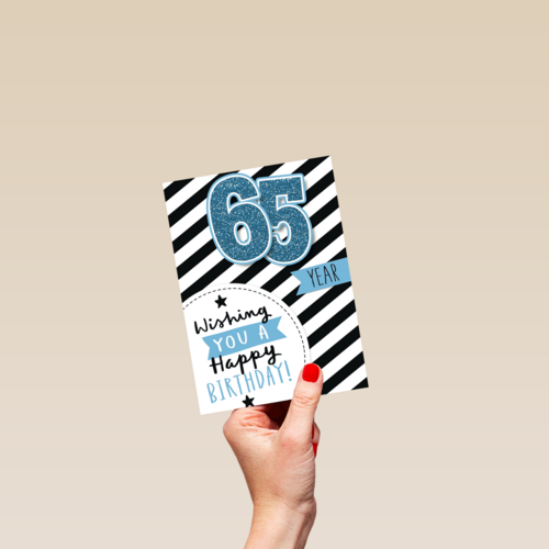verjaardag leeftijden 65 jaar gestreept
