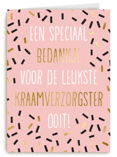 speciaal bedankje voor de leukste kraamverzorgster kaart