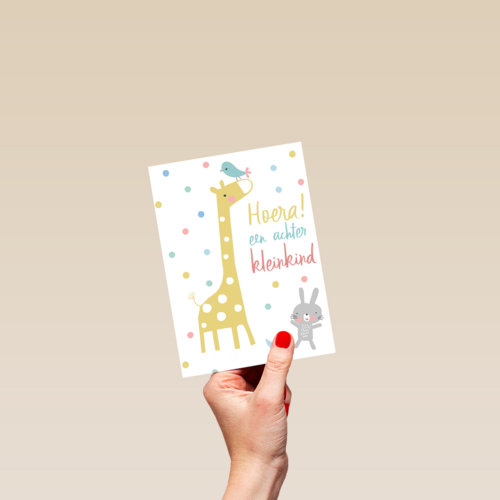 Felicitatiekaart hoera een achterkleinkind