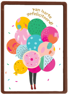 Verjaardagskaart tiener meisje enorme tros ballonnen