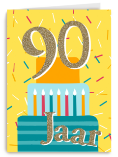 verjaardagskaart 90 jaar met cadeautjes