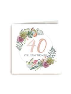 botanical kaart echtvereniging 40 jaar huwelijksjubileum