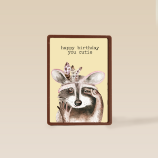 verjaardag kaart hip happy birthday to you cutie wasbeer