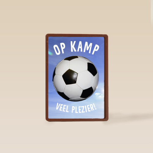 Op kamp kaart met voetbal veel plezier