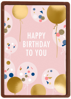 Verjaardagskaart tiener meisje Gouden Ballonnen