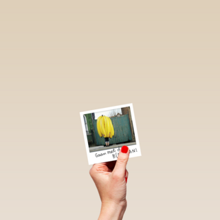 polaroid kaart gaan met die b an aan