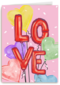 Liefde kaart Love ballonletters