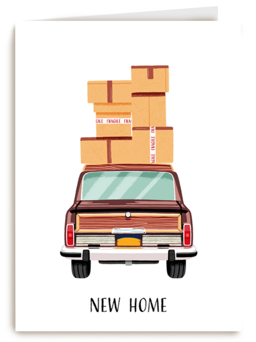new home car with boxes
