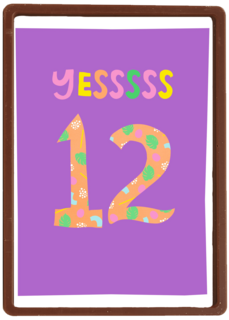 Verjaardagskaart yessss 12 tiener meisje