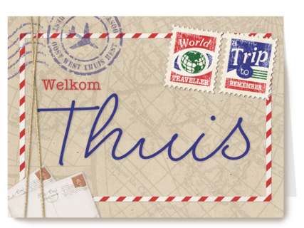 ansichtkaart welkom thuis