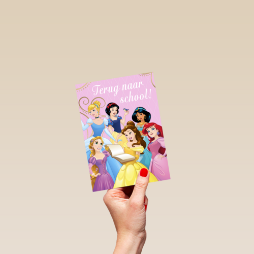 Back to school kaart Disney prinsessen