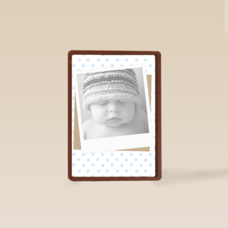 fotokaart staand blauwe stippen