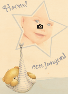 fotokaar forever friends beer ster hoera een jongen