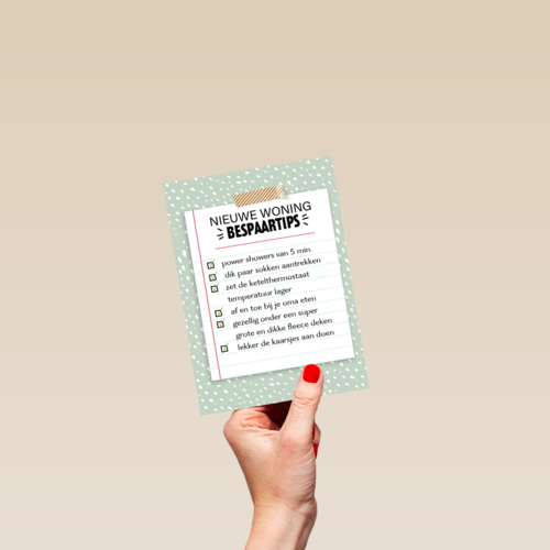 Nieuwe woning kaart bespaartips