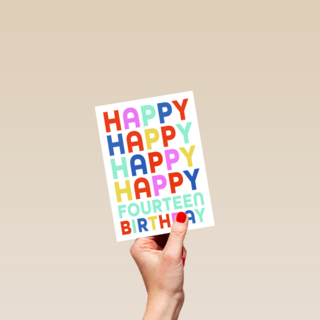 happy fourteenth birthday with these colours