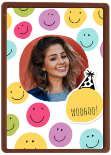 Verjaardagskaart foto smilies woohoo