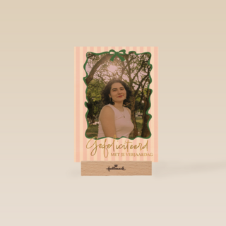 Verjaardagskaart gefeliciteerd strikje roze