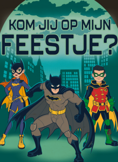 Batman uitnodiging kinderfeestje