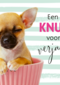 Verjaardagskaart chihuahua in cupcake
