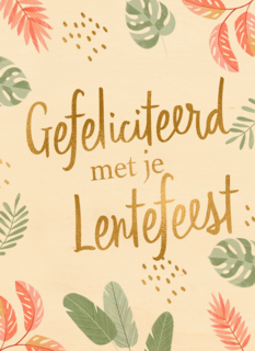 Gefeliciteerd met je lentefeest bladeren