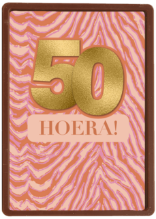 Verjaardagskaart 50 zebrapatroon