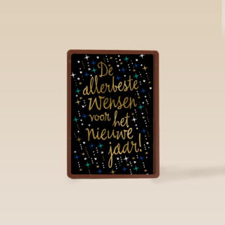 nieuwjaarskaart klassiek zwart met sterren