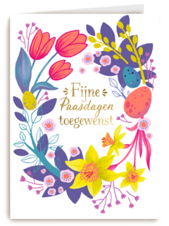 pasen kaart klassiek fijne paasdagen toegewenst