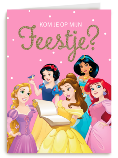 Uitnodiging kinderfeestje Disney prinsessen