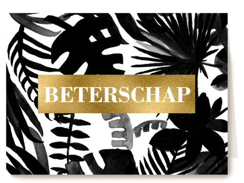 Beterschapskaart zwart wit planten
