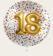 Ballon 18 jaar Confetti Goud 