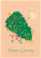 kerstkaart met kerstboom merry catmas