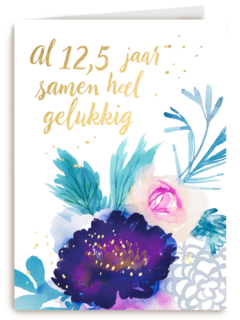 huwelijkskaart 12 en een half jaar samen heel gelukkig