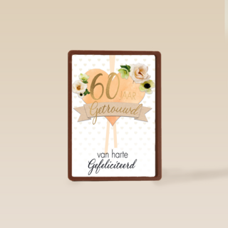 huwelijkskaart 60 jaar getrouwd hart bloemen