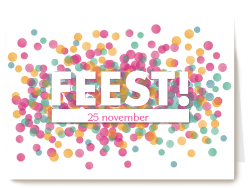 uitnodiging feest confetti roze