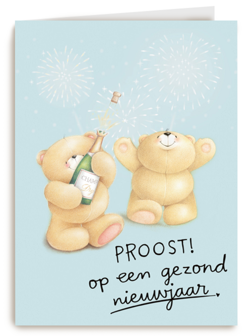 nieuwjaarskaart klassiek forever friends proost