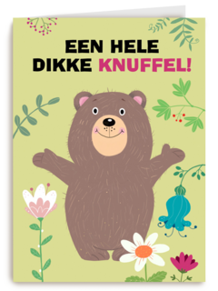 Sterktekaart Beer met een hele dikke knuffel