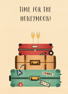 koffers voor huwelijksreis