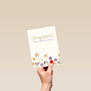 kaart met bloemen voor geregisteerd partnerschap