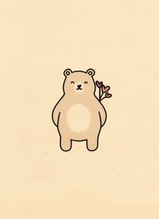 Bedankt beer met bloemen