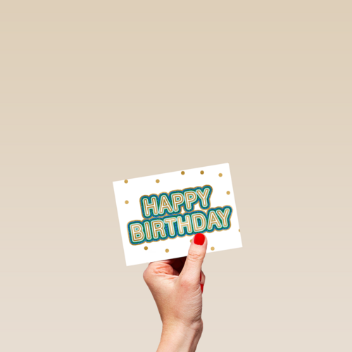 Verjaardagskaart man vrouw hip Tekst Happy Birthday