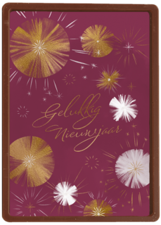 gelukkig nieuwjaar met goud op bourdeauxrood