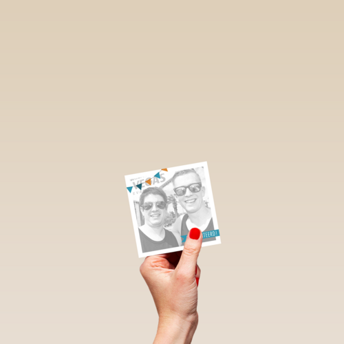 fotokaart vierkant foto vlaggen blauw