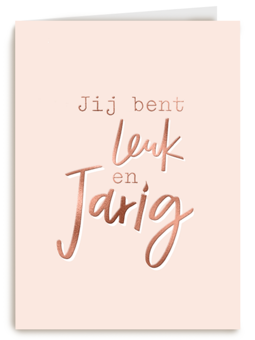 jij bent leuk en jarig in metallic patroon