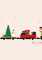 Kerstkaart trein met kerstgroetjes
