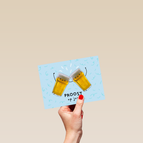 gefeliciteerd kaart klassiek proost op jou