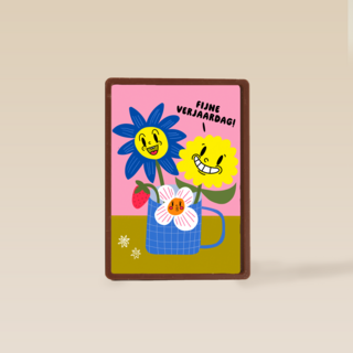 Fijne verjaardag bloemen mok